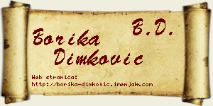 Borika Dimković vizit kartica